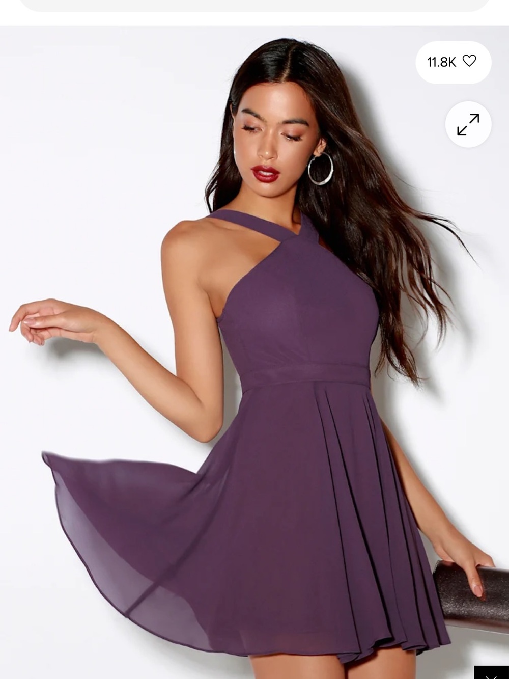 Lulus Forevermore Dusty Purple Skater Dress